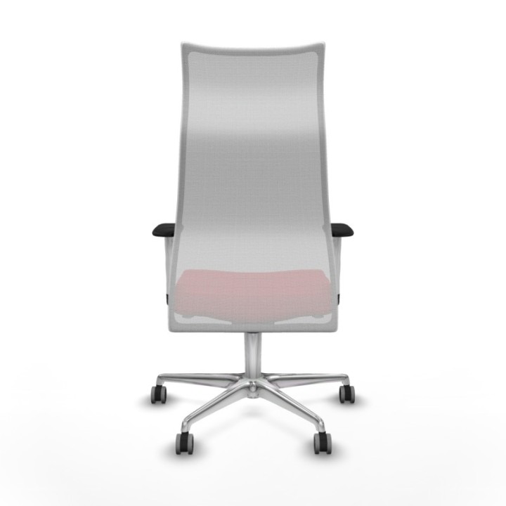 Albacete malla sincro malla blanca similpiel rojo brazos blancos base aluminio ruedas 65mm engomadas