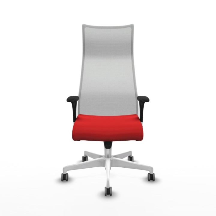 Albacete malla sincro malla blanca similpiel rojo brazos 1D base blanca ruedas 65mm engomadas