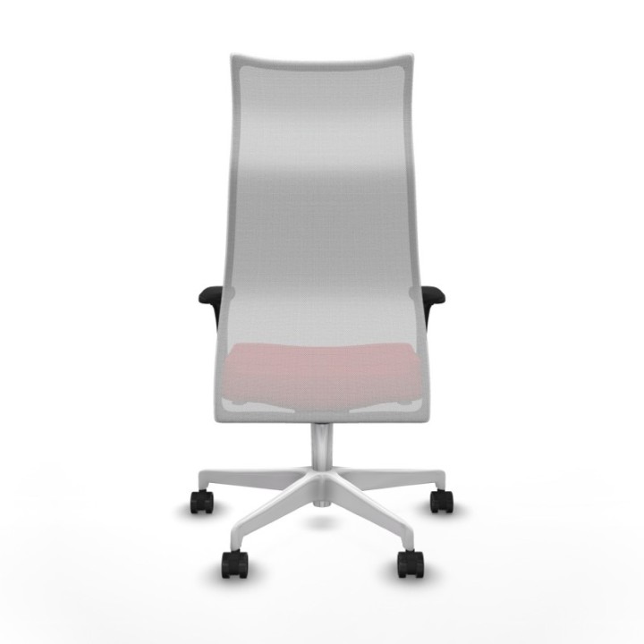 Albacete malla sincro malla blanca similpiel rojo brazos 1D base blanca ruedas 65 mm nailon