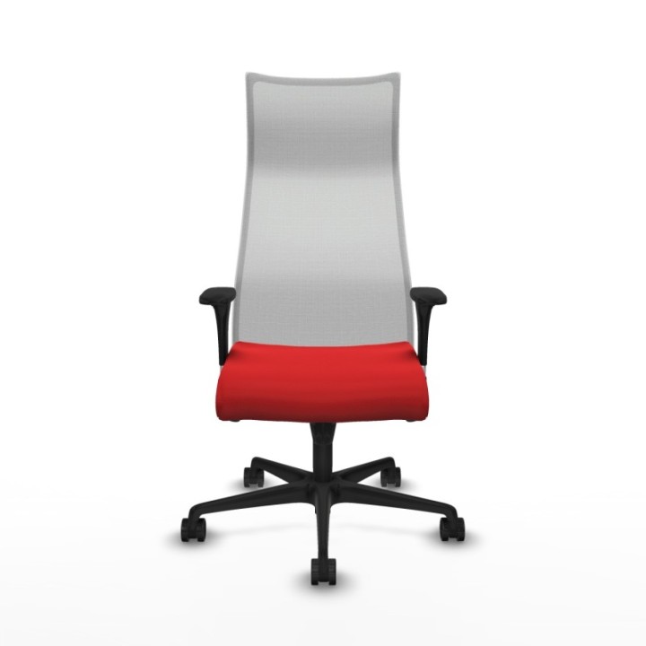 Albacete malla sincro malla blanca similpiel rojo brazos 1D base nailon ruedas 65 mm nailon