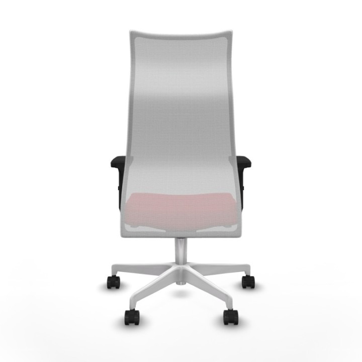 Albacete malla sincro malla blanca similpiel rojo brazos 2D base blanca ruedas 65 mm nailon