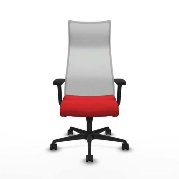 Albacete malla sincro malla blanca similpiel rojo brazos 2D base nailon ruedas 65 mm nailon