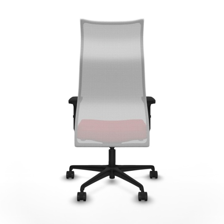 Albacete malla sincro malla blanca similpiel rojo brazos 2D base nailon ruedas 65 mm nailon