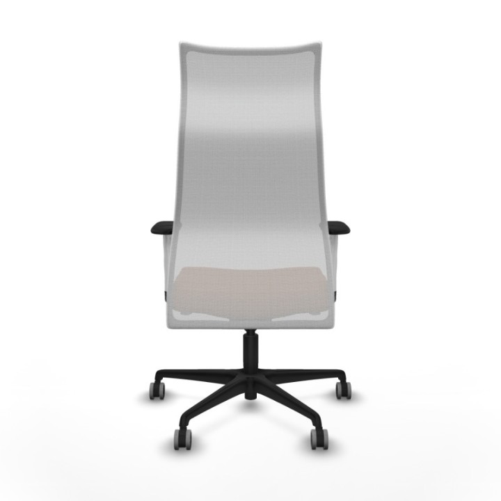 Albacete malla sincro malla blanca similpiel marrón brazos blancos base nailon ruedas 65mm engomadas