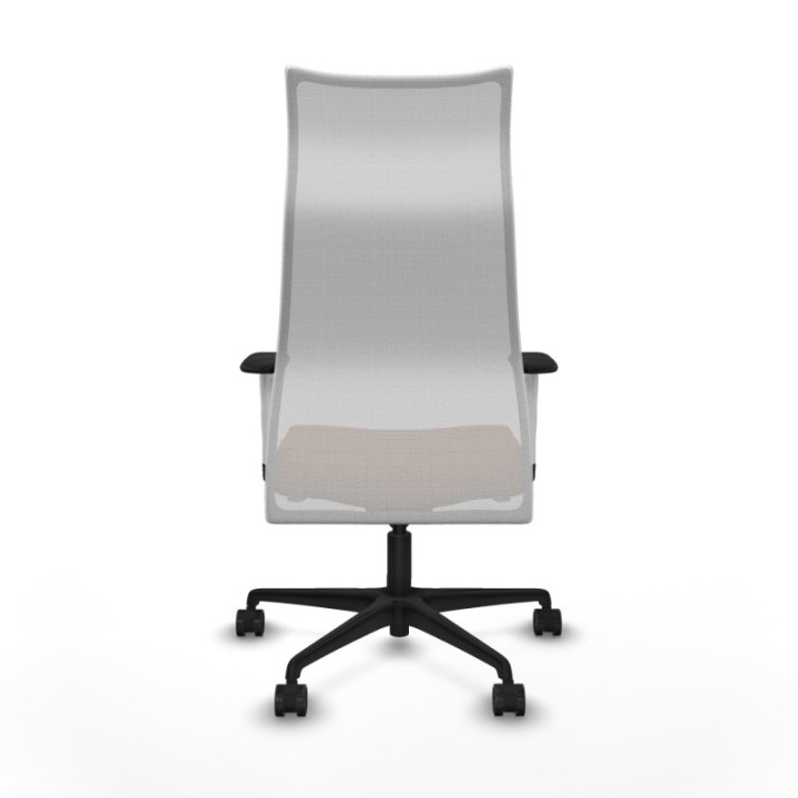 Albacete malla sincro malla blanca similpiel marrón brazos blancos base nailon ruedas 65 mm nailon