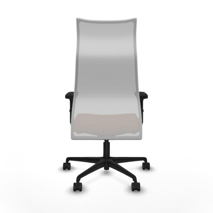 Albacete malla sincro malla blanca similpiel marrón brazos 2D base nailon ruedas 65 mm nailon