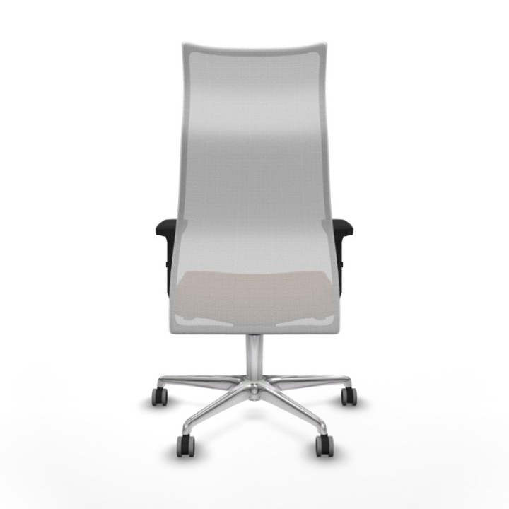 Albacete malla sincro malla blanca similpiel marrón brazos 2D base aluminio ruedas 65mm engomadas