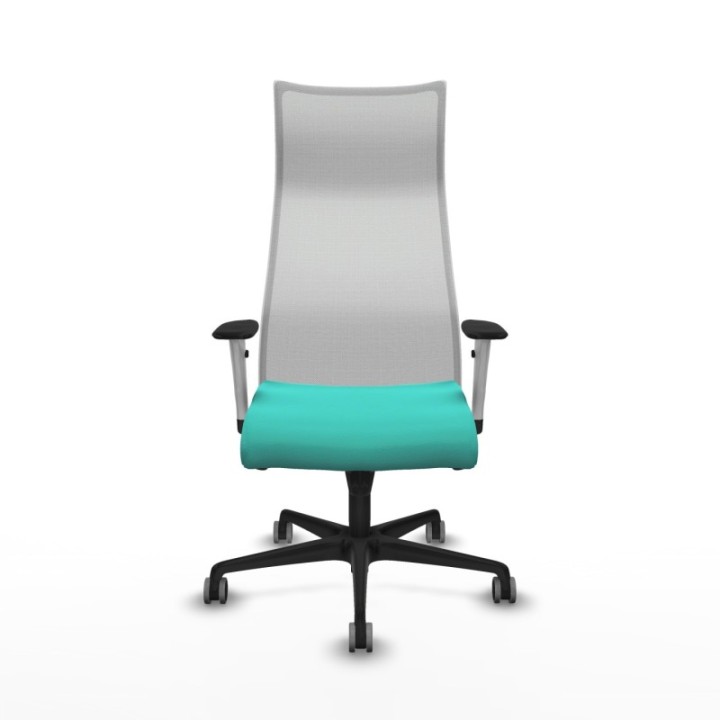 Albacete malla sincro malla blanca similpiel turquesa brazos blancos base nailon ruedas 65mm engomadas