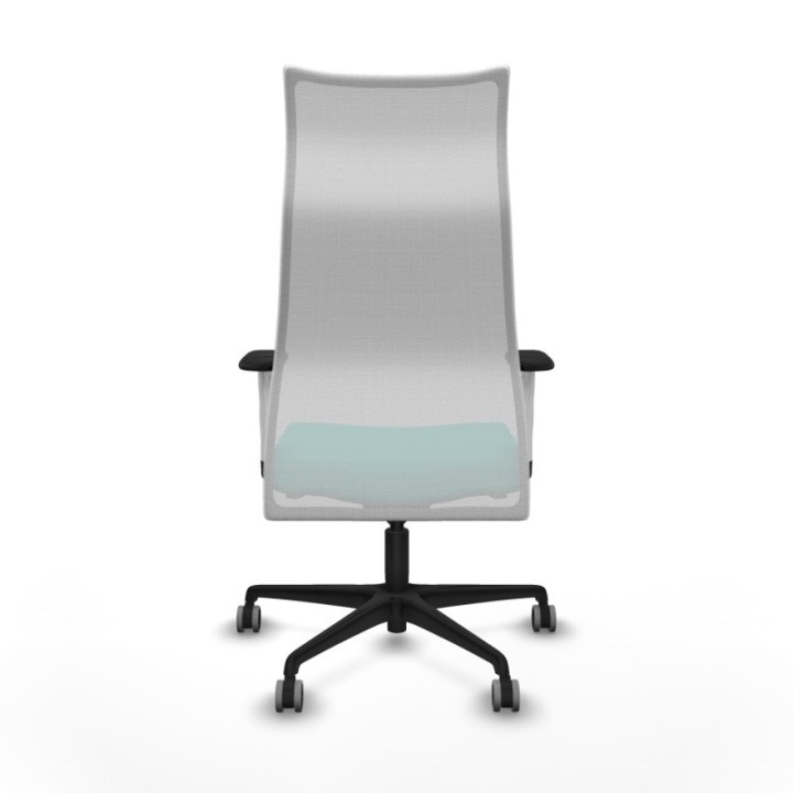 Albacete malla sincro malla blanca similpiel turquesa brazos blancos base nailon ruedas 65mm engomadas