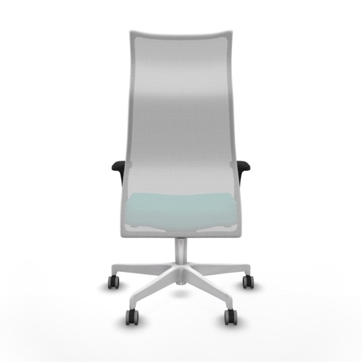 Albacete malla sincro malla blanca similpiel turquesa brazos 1D base blanca ruedas 65mm engomadas