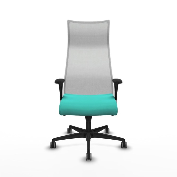 Albacete malla sincro malla blanca similpiel turquesa brazos 1D base nailon ruedas 65mm engomadas