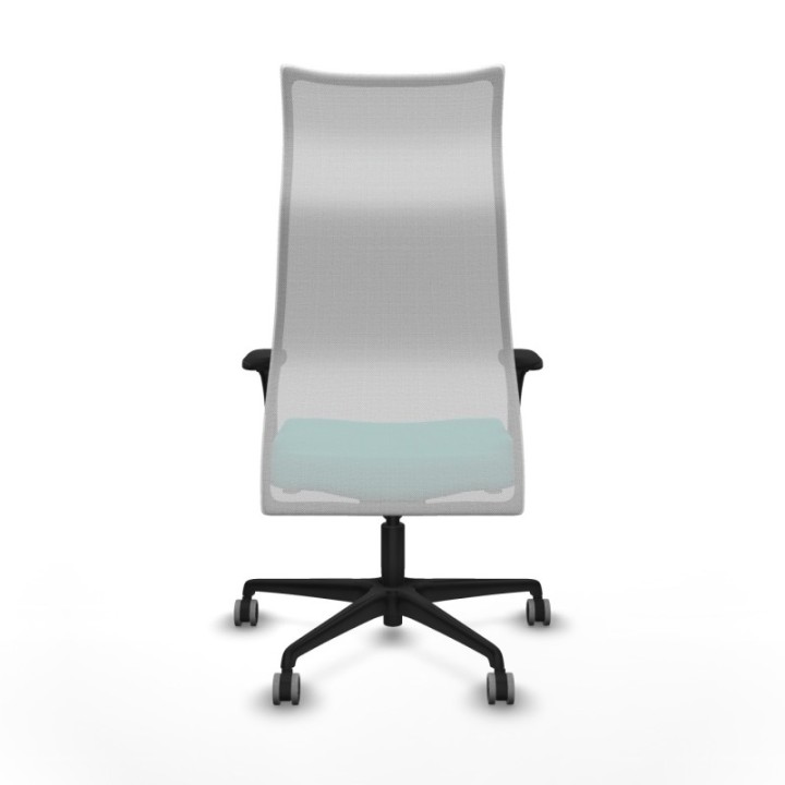 Albacete malla sincro malla blanca similpiel turquesa brazos 1D base nailon ruedas 65mm engomadas