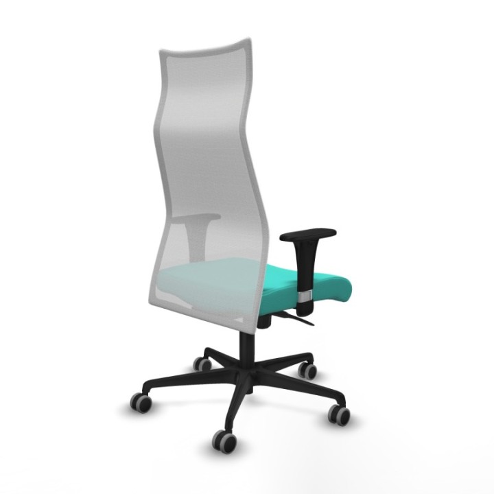 Albacete malla sincro malla blanca similpiel turquesa brazos 1D base nailon ruedas 65mm engomadas