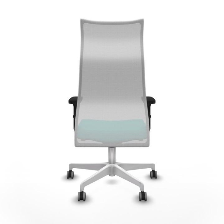 Albacete malla sincro malla blanca similpiel turquesa brazos 2D base blanca ruedas 65mm engomadas