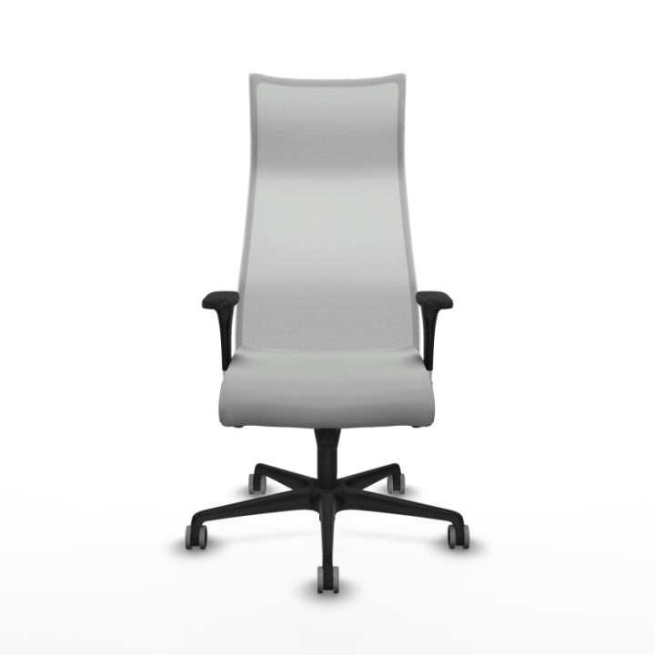 Albacete malla sincro malla blanca similpiel gris claro brazos 1D base nailon ruedas 65mm engomadas