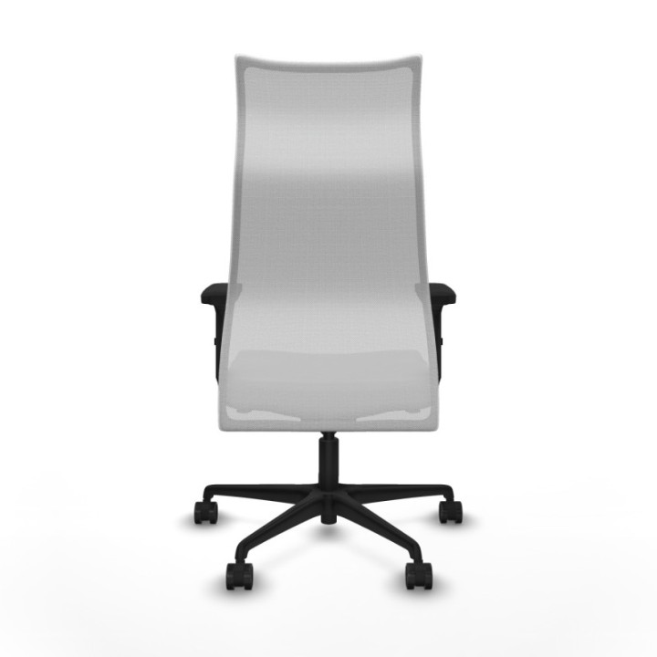 Albacete malla sincro malla blanca similpiel gris claro brazos 2D base nailon ruedas 65 mm nailon