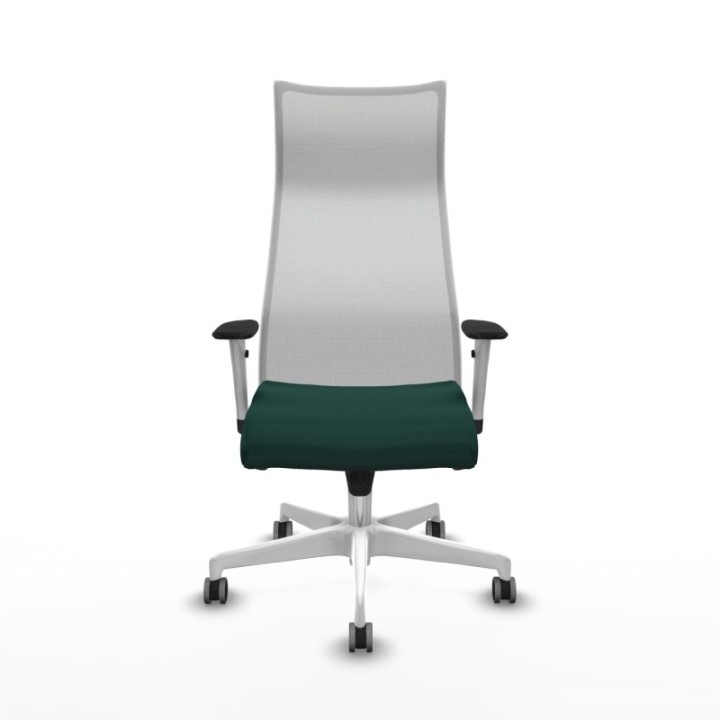 Albacete malla sincro malla blanca similpiel verde botella brazos blancos base blanca ruedas 65mm engomadas