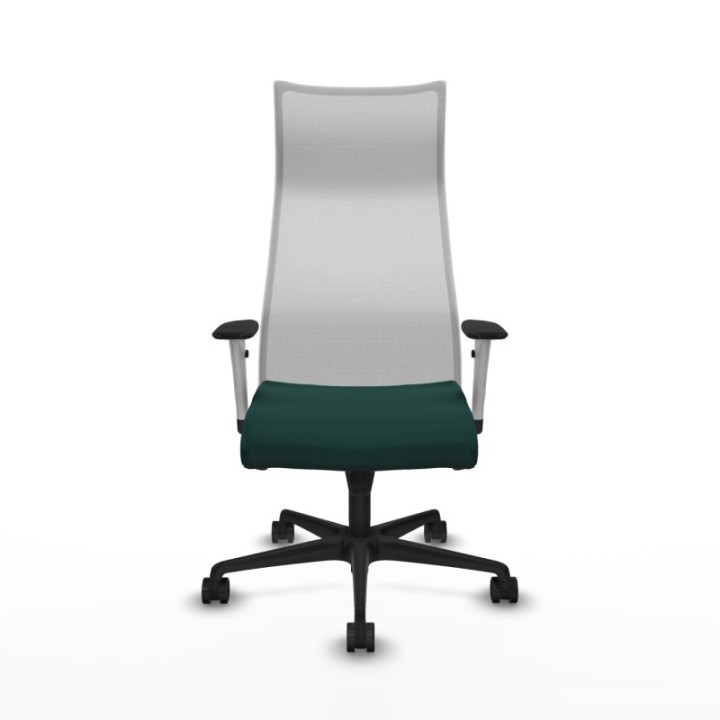 Albacete malla sincro malla blanca similpiel verde botella brazos blancos base nailon ruedas 65 mm nailon