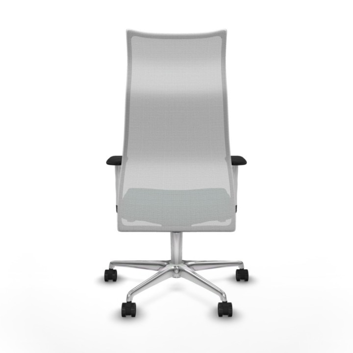 Albacete malla sincro malla blanca similpiel verde botella brazos blancos base aluminio ruedas 65 mm nailon