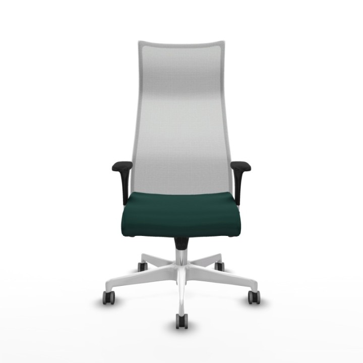 Albacete malla sincro malla blanca similpiel verde botella brazos 1D base blanca ruedas 65mm engomadas