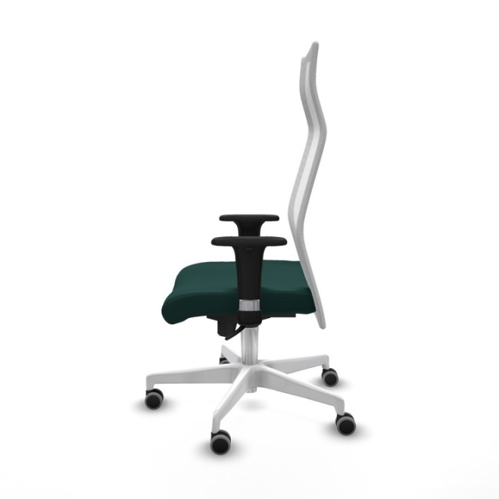 Albacete malla sincro malla blanca similpiel verde botella brazos 1D base blanca ruedas 65mm engomadas