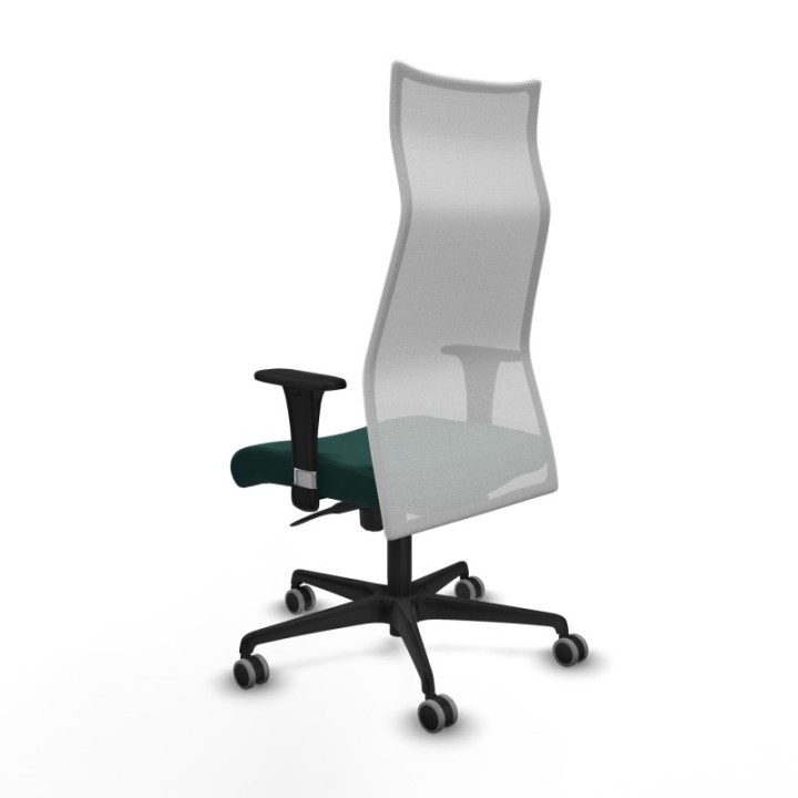 Albacete malla sincro malla blanca similpiel verde botella brazos 1D base nailon ruedas 65mm engomadas