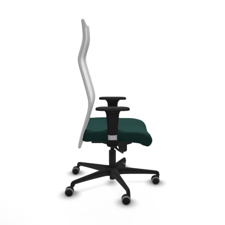 Albacete malla sincro malla blanca similpiel verde botella brazos 1D base nailon ruedas 65mm engomadas