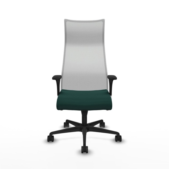 Albacete malla sincro malla blanca similpiel verde botella brazos 1D base nailon ruedas 65 mm nailon