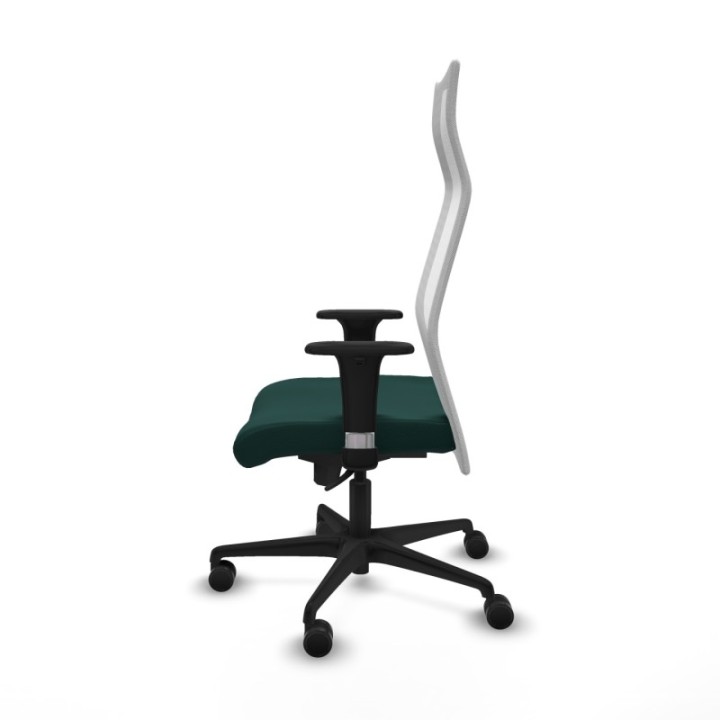 Albacete malla sincro malla blanca similpiel verde botella brazos 1D base nailon ruedas 65 mm nailon