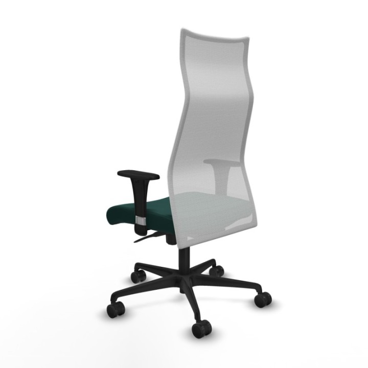 Albacete malla sincro malla blanca similpiel verde botella brazos 1D base nailon ruedas 65 mm nailon