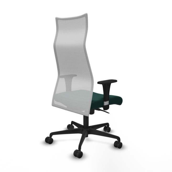 Albacete malla sincro malla blanca similpiel verde botella brazos 1D base nailon ruedas 65 mm nailon