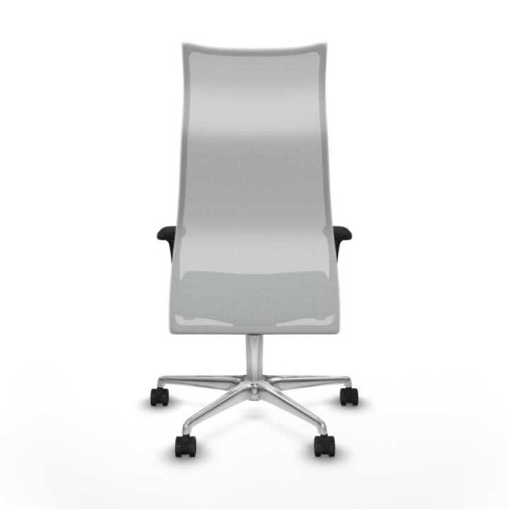 Albacete malla sincro malla blanca similpiel verde botella brazos 1D base aluminio ruedas 65 mm nailon