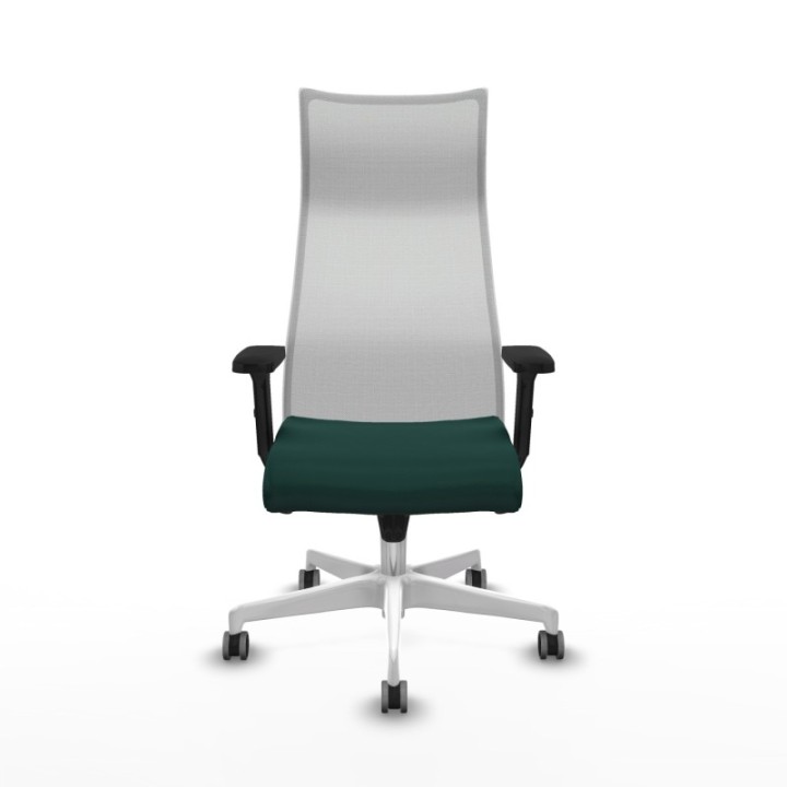 Albacete malla sincro malla blanca similpiel verde botella brazos 2D base blanca ruedas 65mm engomadas