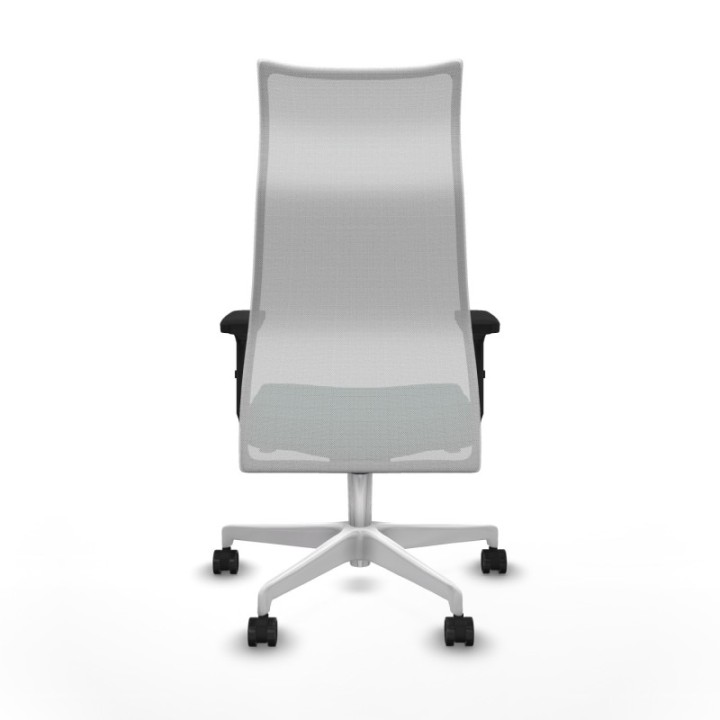 Albacete malla sincro malla blanca similpiel verde botella brazos 2D base blanca ruedas 65 mm nailon