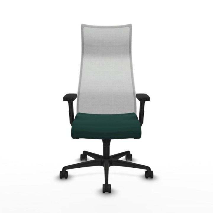 Albacete malla sincro malla blanca similpiel verde botella brazos 2D base nailon ruedas 65 mm nailon