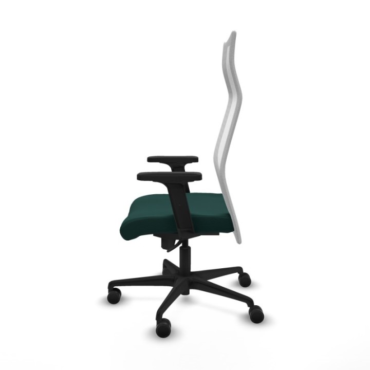 Albacete malla sincro malla blanca similpiel verde botella brazos 2D base nailon ruedas 65 mm nailon