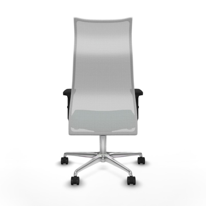 Albacete malla sincro malla blanca similpiel verde botella brazos 2D base aluminio ruedas 65 mm nailon