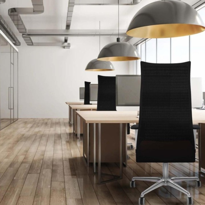 Albacete malla sincro malla blanca similpiel marrón oscuro brazos blancos base aluminio ruedas 65mm engomadas