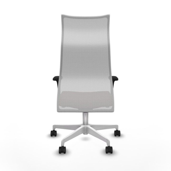 Albacete malla sincro malla blanca similpiel marrón oscuro brazos 1D base blanca ruedas 65 mm nailon