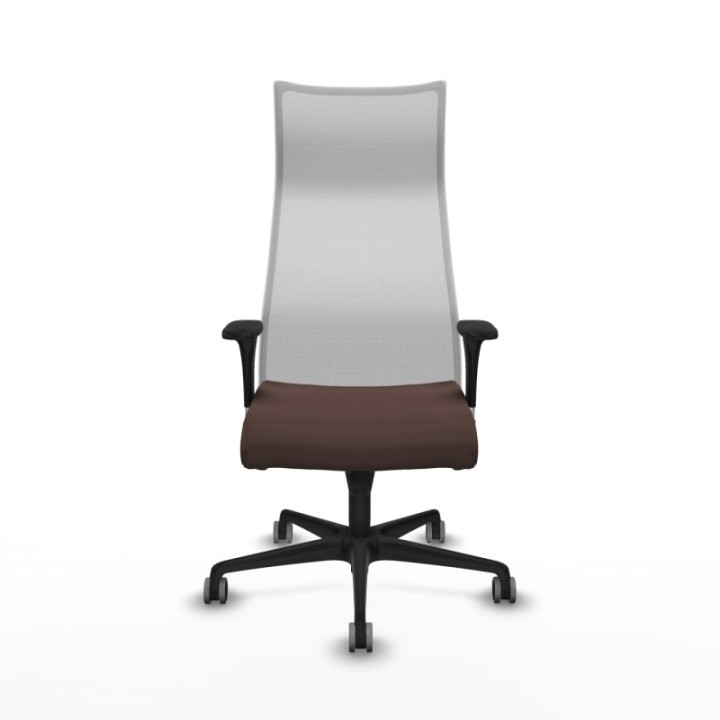 Albacete malla sincro malla blanca similpiel marrón oscuro brazos 1D base nailon ruedas 65mm engomadas