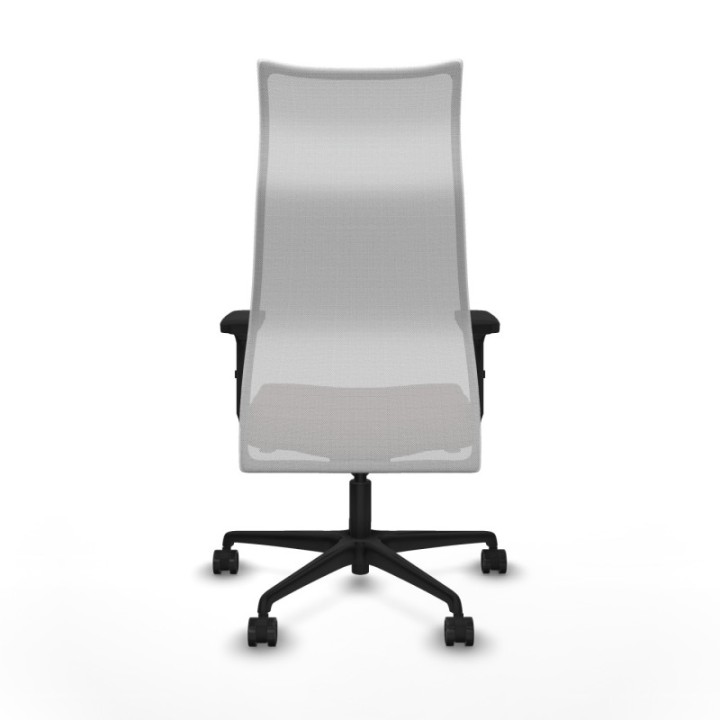 Albacete malla sincro malla blanca similpiel marrón oscuro brazos 2D base nailon ruedas 65 mm nailon