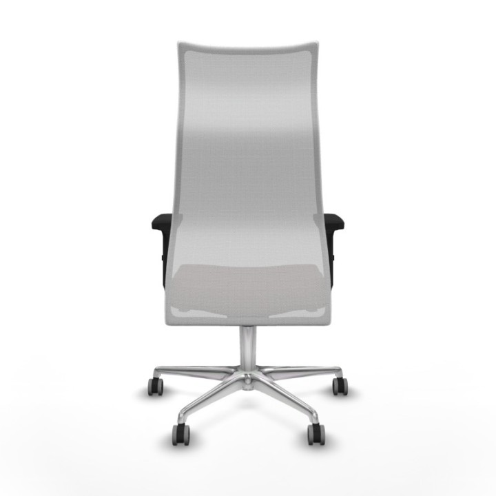 Albacete malla sincro malla blanca similpiel marrón oscuro brazos 2D base aluminio ruedas 65mm engomadas