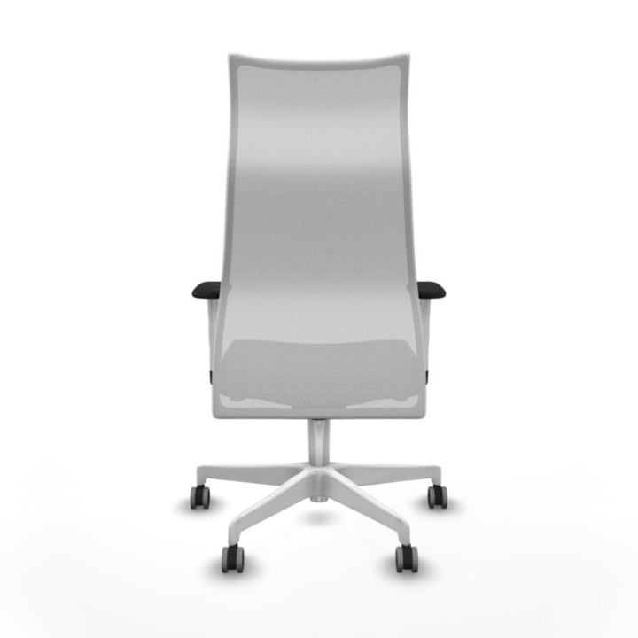 Albacete malla sincro malla blanca similpiel gris oscuro brazos blancos base blanca ruedas 65mm engomadas