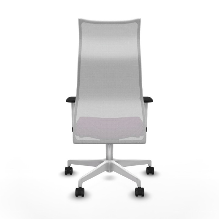 Albacete malla sincro malla blanca similpiel morado brazos blancos base blanca ruedas 65 mm nailon