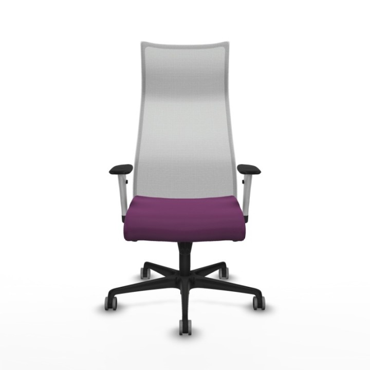 Albacete malla sincro malla blanca similpiel morado brazos blancos base nailon ruedas 65mm engomadas