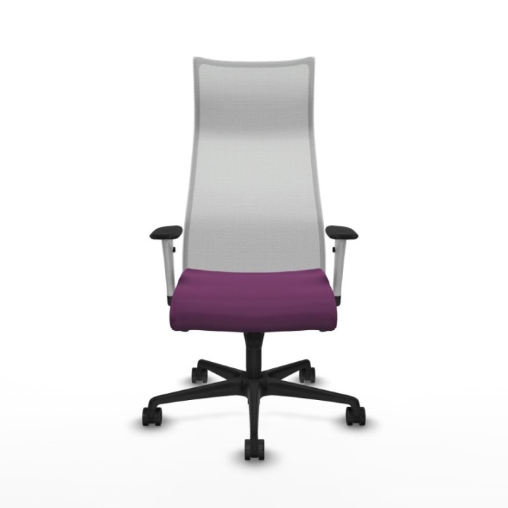 Albacete malla sincro malla blanca similpiel morado brazos blancos base nailon ruedas 65 mm nailon