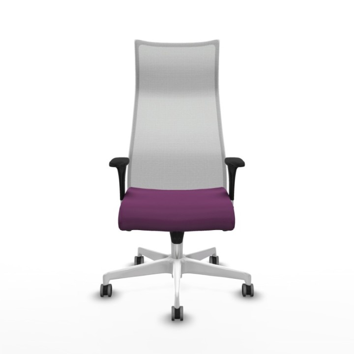 Albacete malla sincro malla blanca similpiel morado brazos 1D base blanca ruedas 65mm engomadas