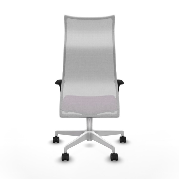 Albacete malla sincro malla blanca similpiel morado brazos 1D base blanca ruedas 65 mm nailon