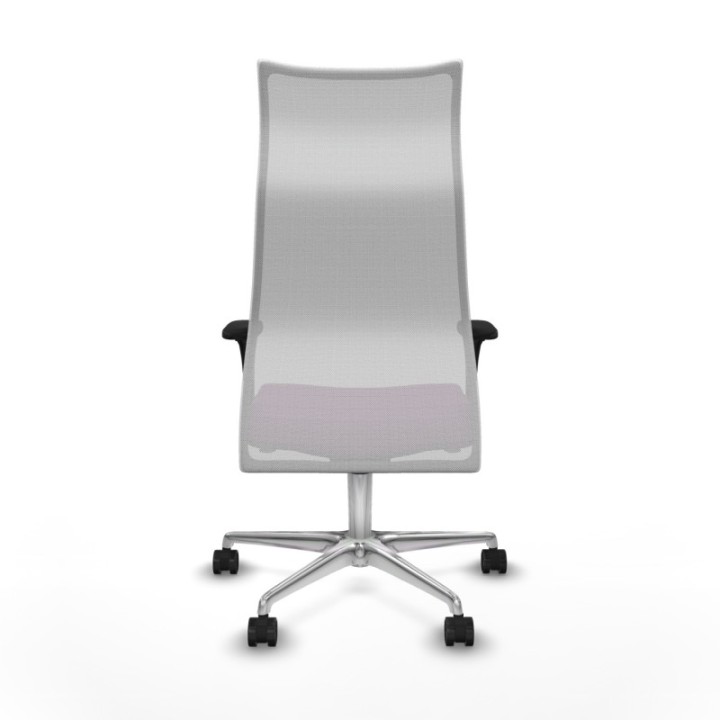 Albacete malla sincro malla blanca similpiel morado brazos 1D base aluminio ruedas 65 mm nailon