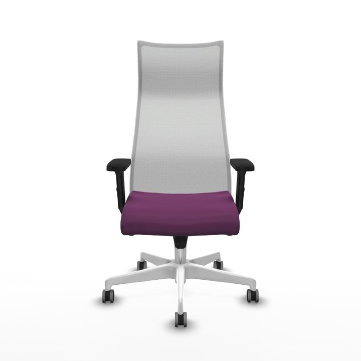 Albacete malla sincro malla blanca similpiel morado brazos 2D base blanca ruedas 65mm engomadas